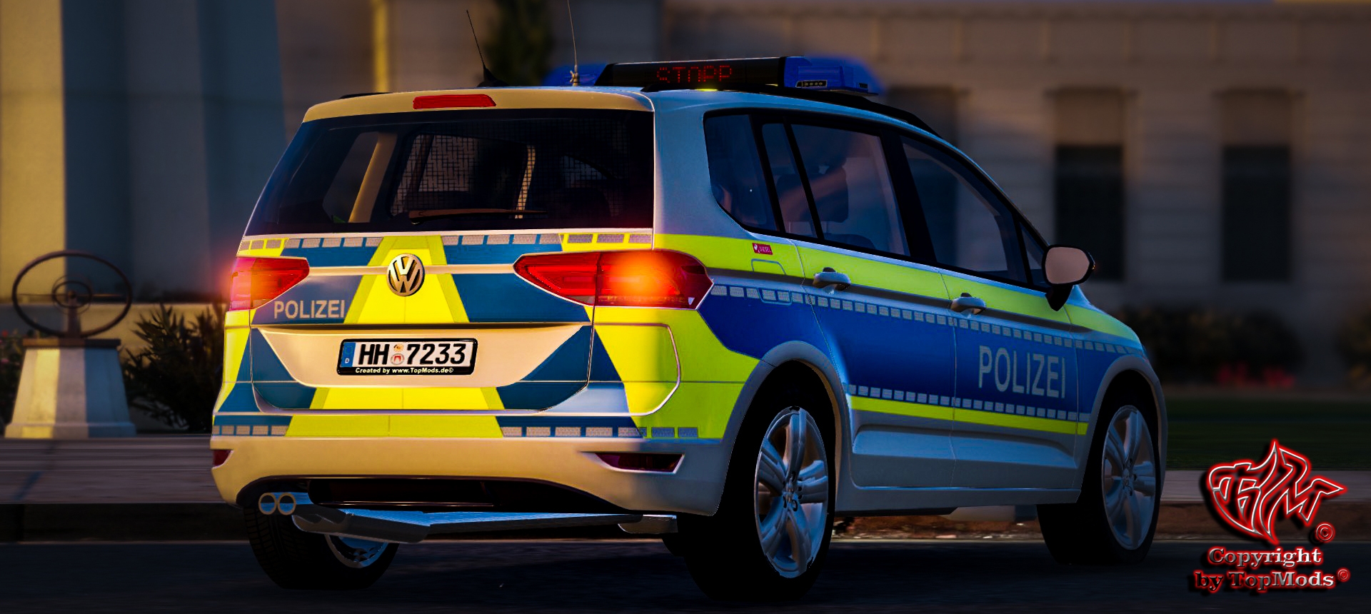 VW Touran 2016 Polizei Hamburg V1.0.0 [ELS] © TopMods© für Grand Theft Auto 5