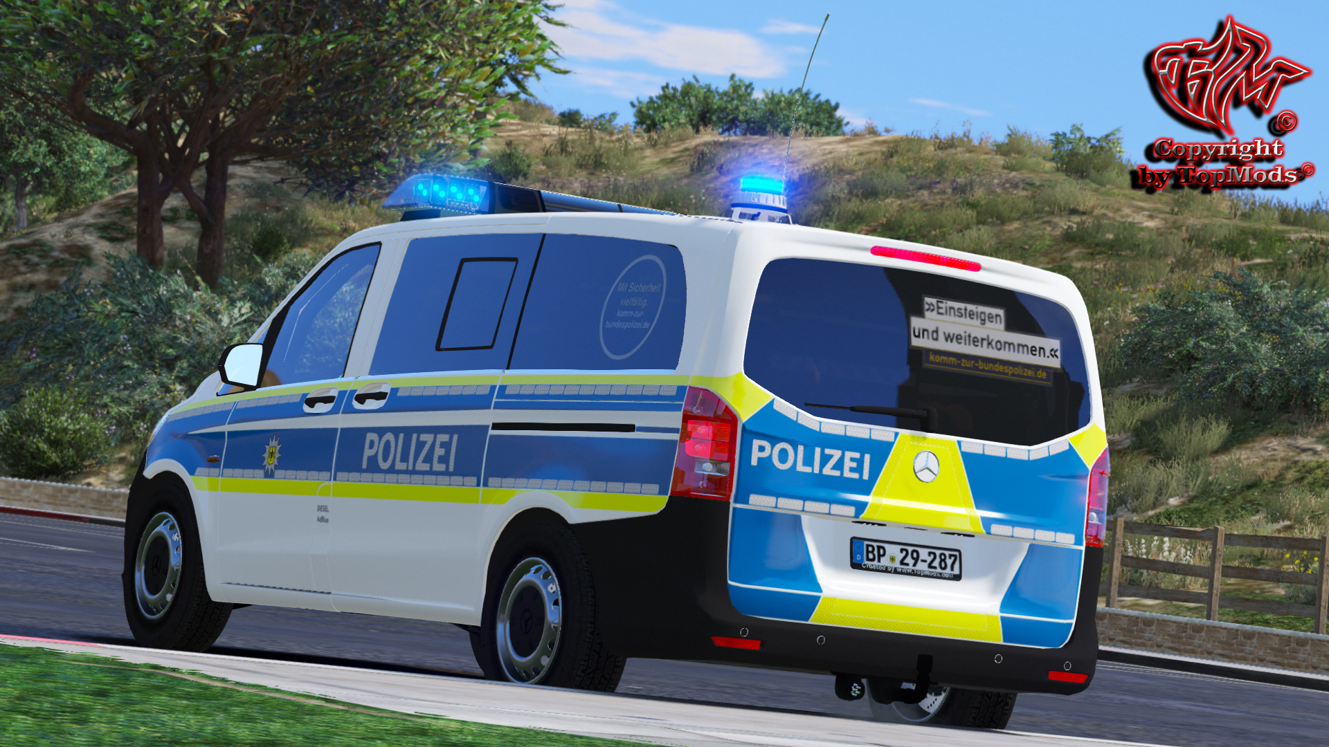 M.B. Vito Bundespolizei V1.0.0 [ELS] © TopMods© für Grand Theft Auto 5