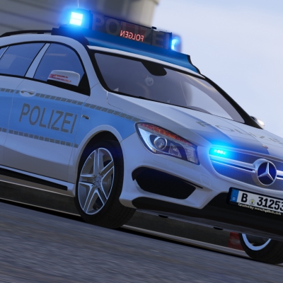 GTA 5 Mod - Mercedes-Benz CLA Polizei Berlin Fiktiv - PC Download